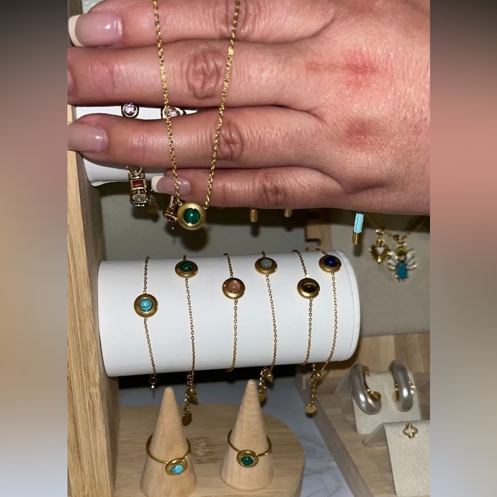 Elegant Gold and Stone 3 pc Jewelry Set
